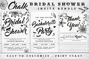Chalk Bridal Shower Invite Bundle, an Invitation Template by SkyvaraSupply (Thumbnail 1 of 2)