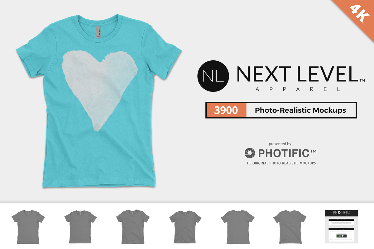 Next Level 3900 The Boyfriend Tee, a Shirt Mockup by Photific (Photo 1 of 6)