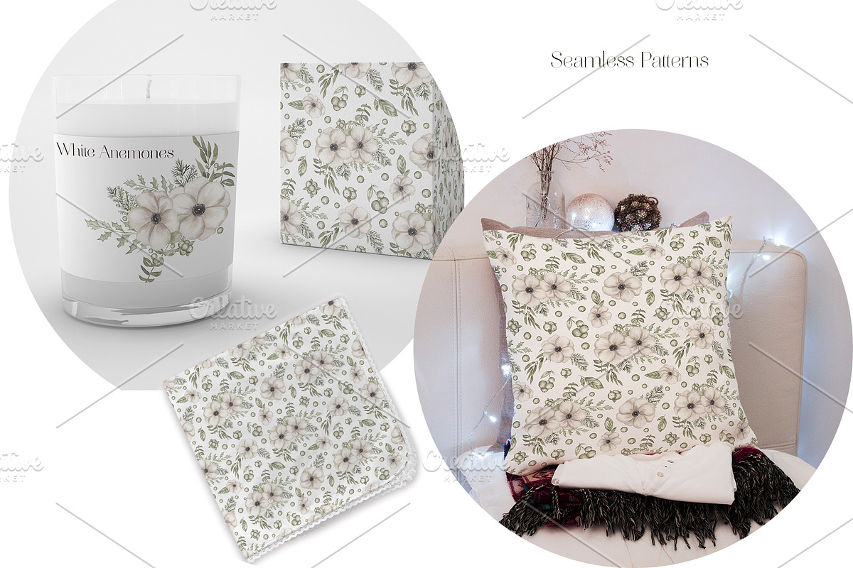 Watercolor Winter Florals Collection, a Decorative Illustration by MayaNavits (Photo 5 of 10)