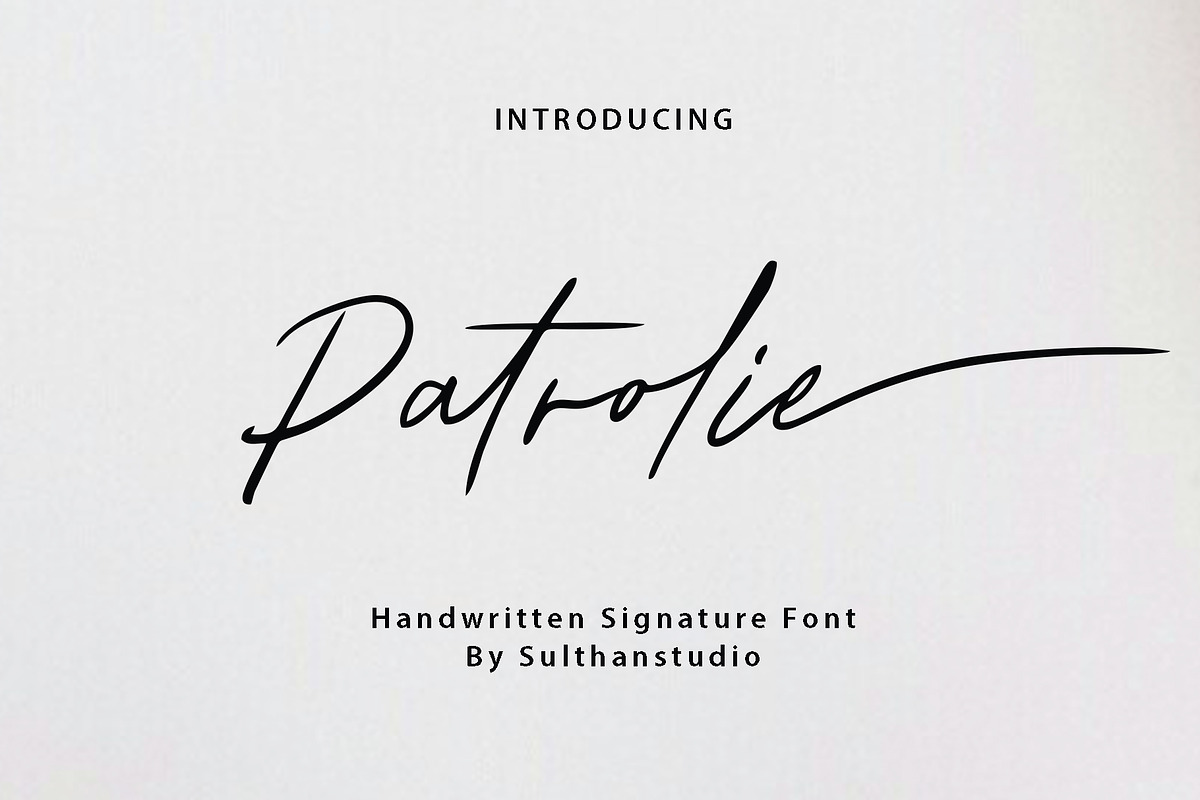 Patrolie signature, a Handwritten Font by Sulthan Studio (Photo 1 of 11)