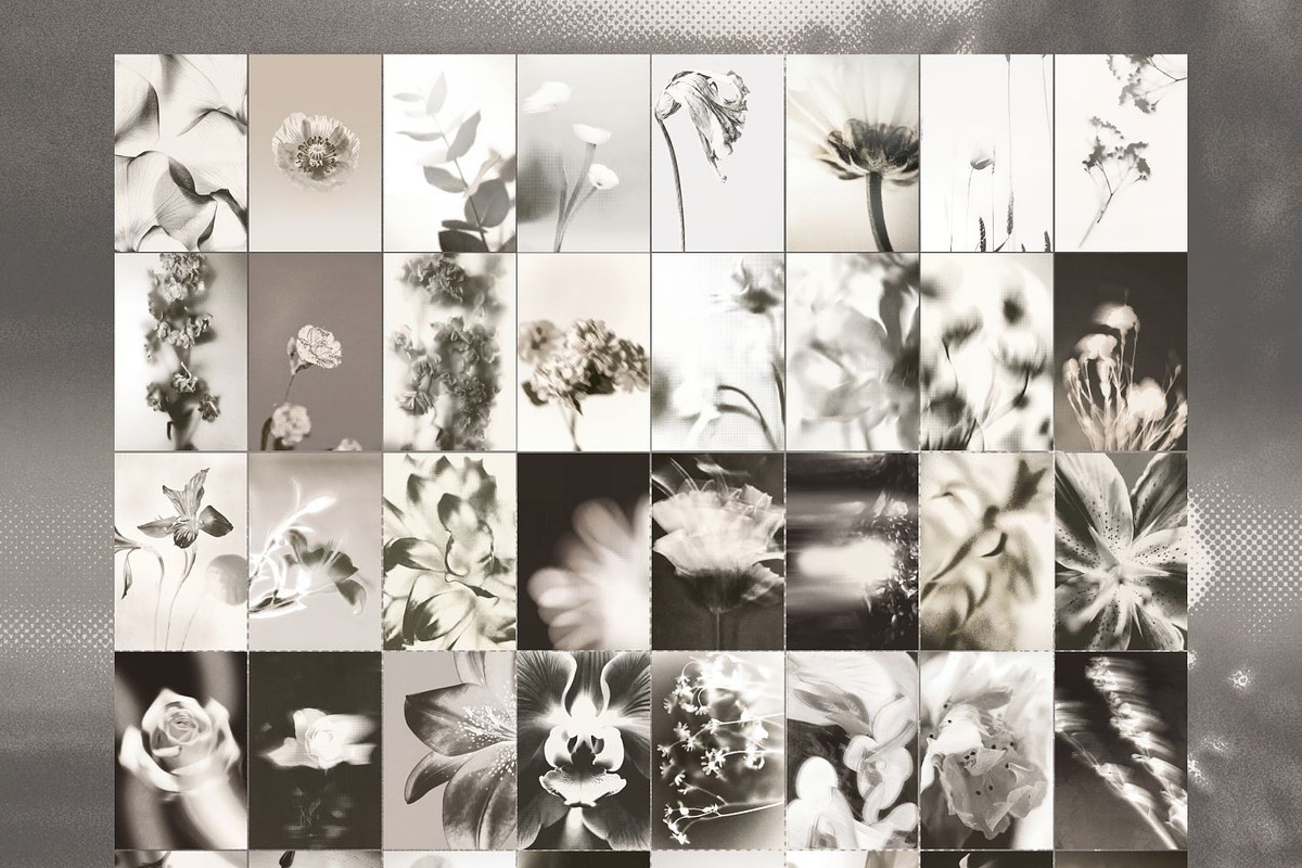 Halftone Floral Backgrounds, a Background Graphic by Natali Batu (Photo 5 of 8)