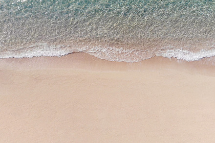 Sand Beach Blue Sea and Wave, a Nature Photo by charnsitr