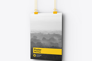 Vertical Hanging Poster Mockup