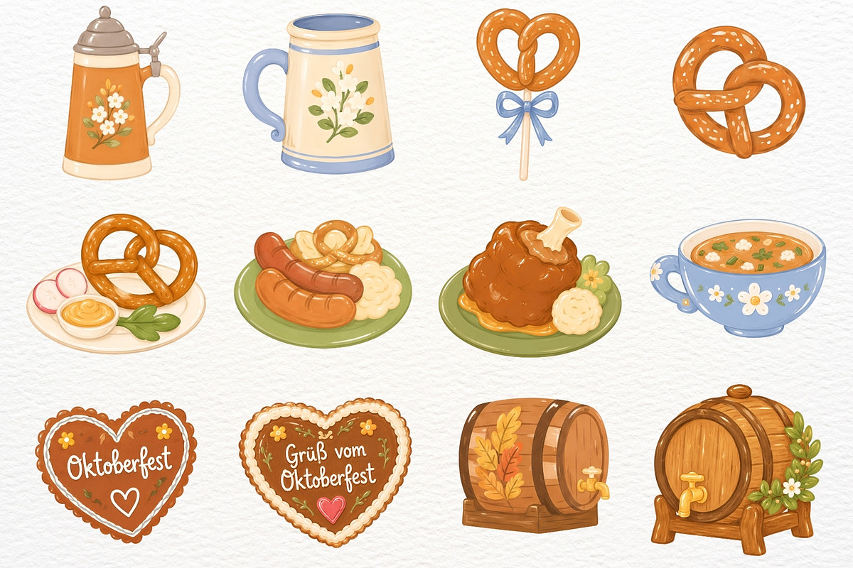 Oktoberfest Festival Clipart Autumn, a Seasonal Illustration by SugarCloudStudioArt (Photo 4 of 5)
