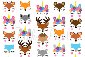 Mix And Match Animal Face Clipart