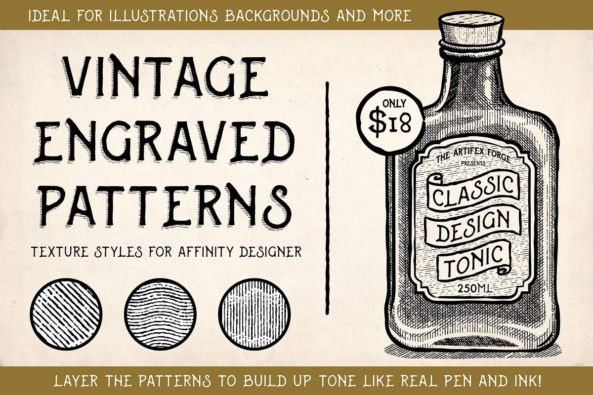 Vintage Engraved Patterns - Affinity, a Layer Style Add-On by The Artifex Forge (Photo 1 of 6)