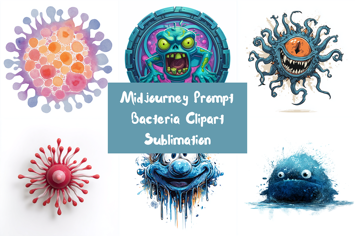 Prompt Bacteria Clipart Sublimation, a Decorative Illustration by Creative design (Photo 1 of 7)