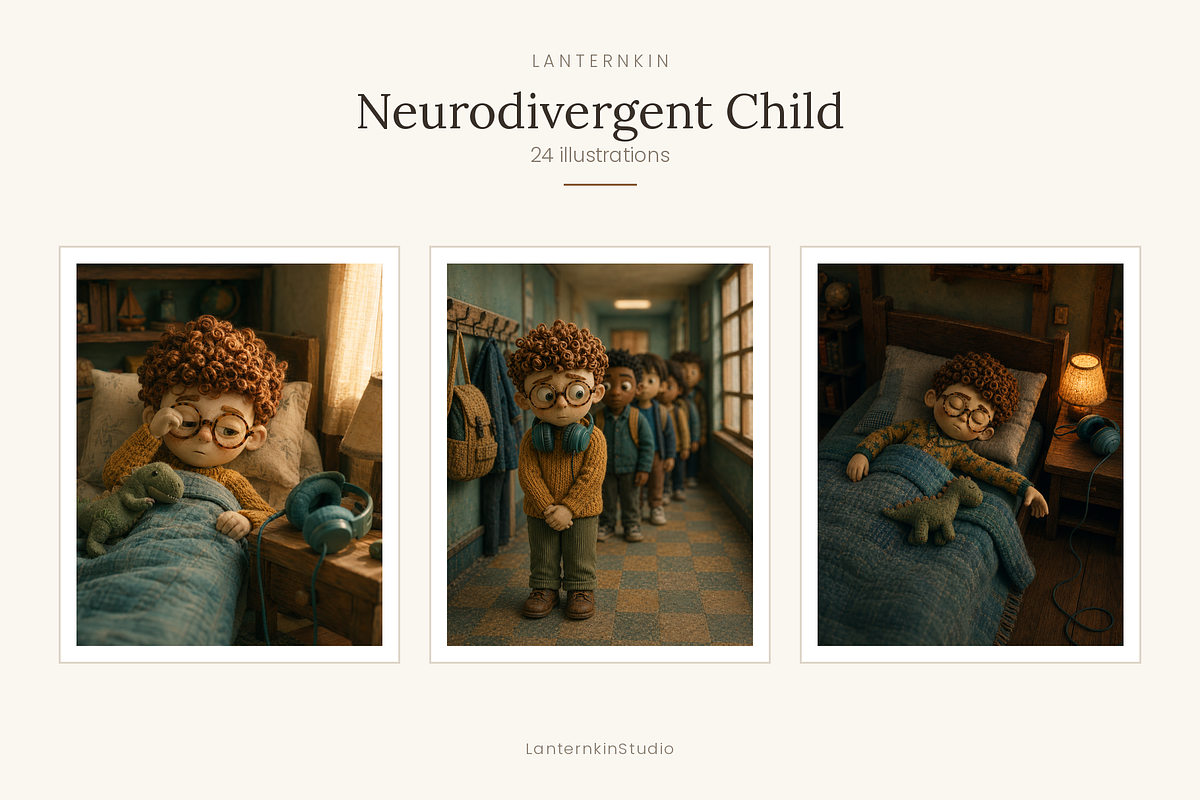 Neurodivergent Child Illustrations, a Person Illustration by LanternkinStudio (Photo 1 of 13)