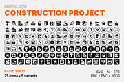 Construction project icons (Solid), a Solid Icon by Totto House (Thumbnail 2 of 3)