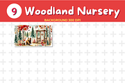 Watercolor Woodland Nursery Backgrou, an Education Illustration by John_Walker (Thumbnail 4 of 4)