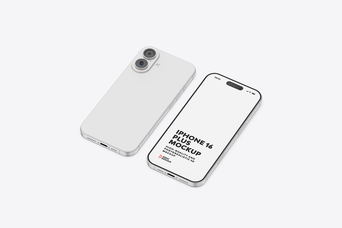 iPhone 16 Plus Mockup, an iPhone Mockup by UnicDesign (Photo 17 of 21)