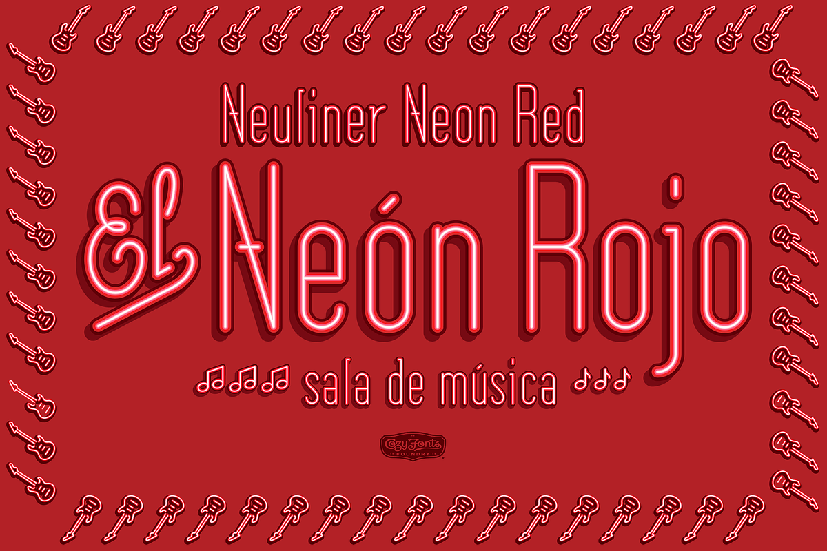 Neuliner Neon Red, a Font by CozyFonts Foundry (Photo 1 of 5)