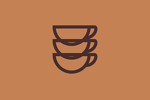 Coffee Cup Line Vintage Logo Design