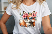 Hello Summer Fox Sublimation PNG, an Illustration by Sublimation Artist (Thumbnail 4 of 9)