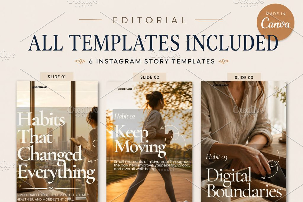 Self Growth Instagram Story Canva, a Social Media Template by FusionadCreates (Photo 5 of 11)