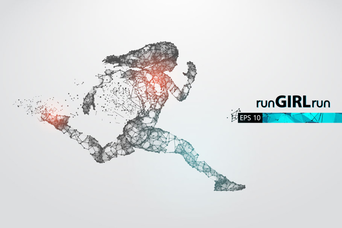 Silhouettes of running athlete woman, a Healthcare Illustration by Matrosovv (Photo 1 of 4)