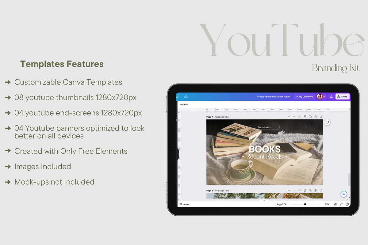 Fair YouTube Branding Kit Canva, a Social Media Template by Soul & Maeum Store (Photo 6 of 7)
