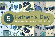 Father's Day Digital Paper Set, a Pattern Graphic by Drafts n Doodles (Thumbnail 1 of 3)