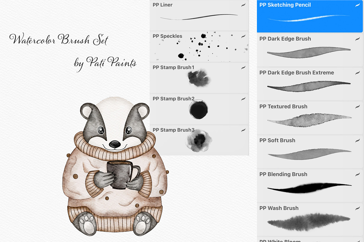 Watercolor Brush Set for Procreate App