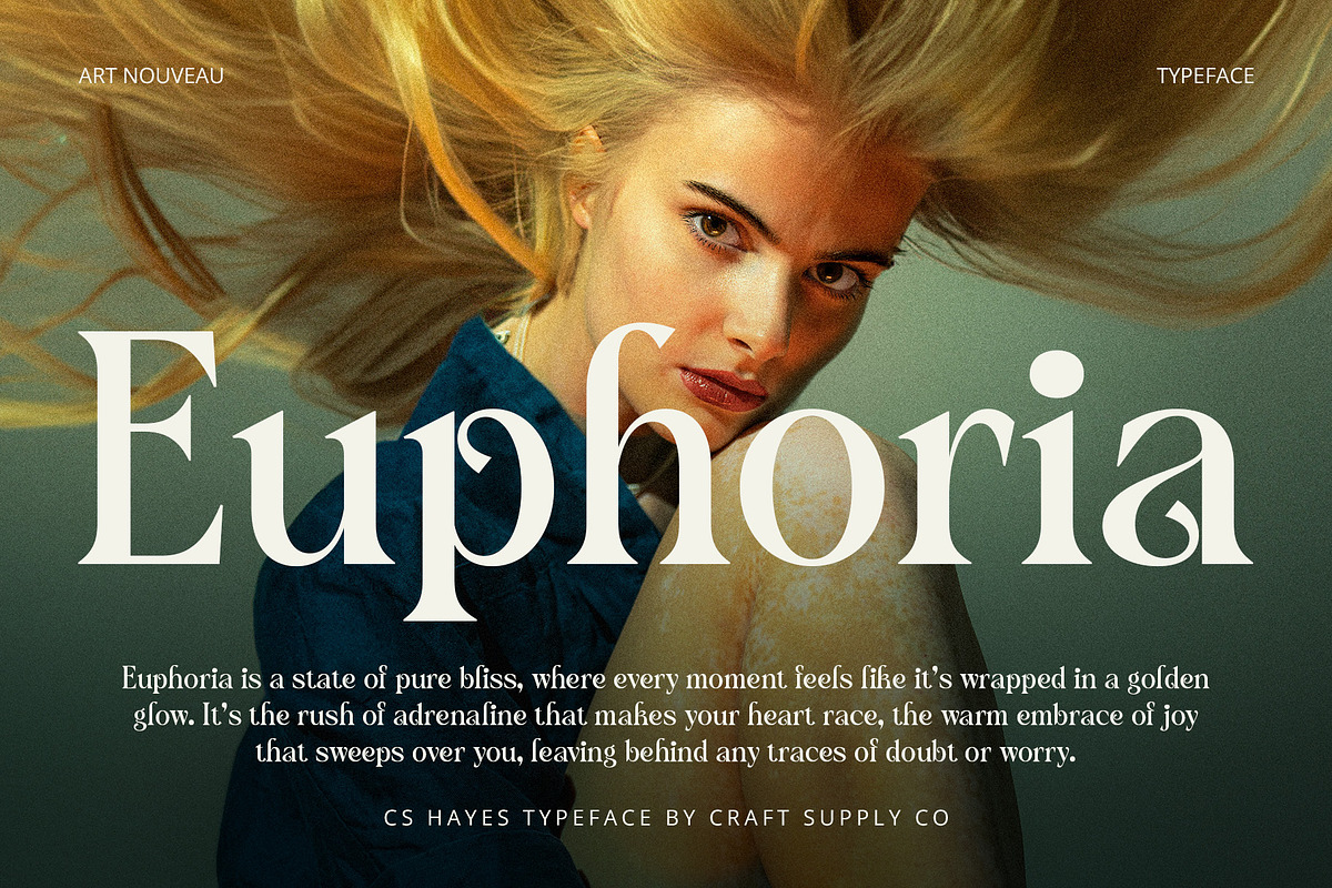 CS Hayes – Art Nouveau Font, a Serif Font by Craft Supply Co. (Photo 7 of 8)