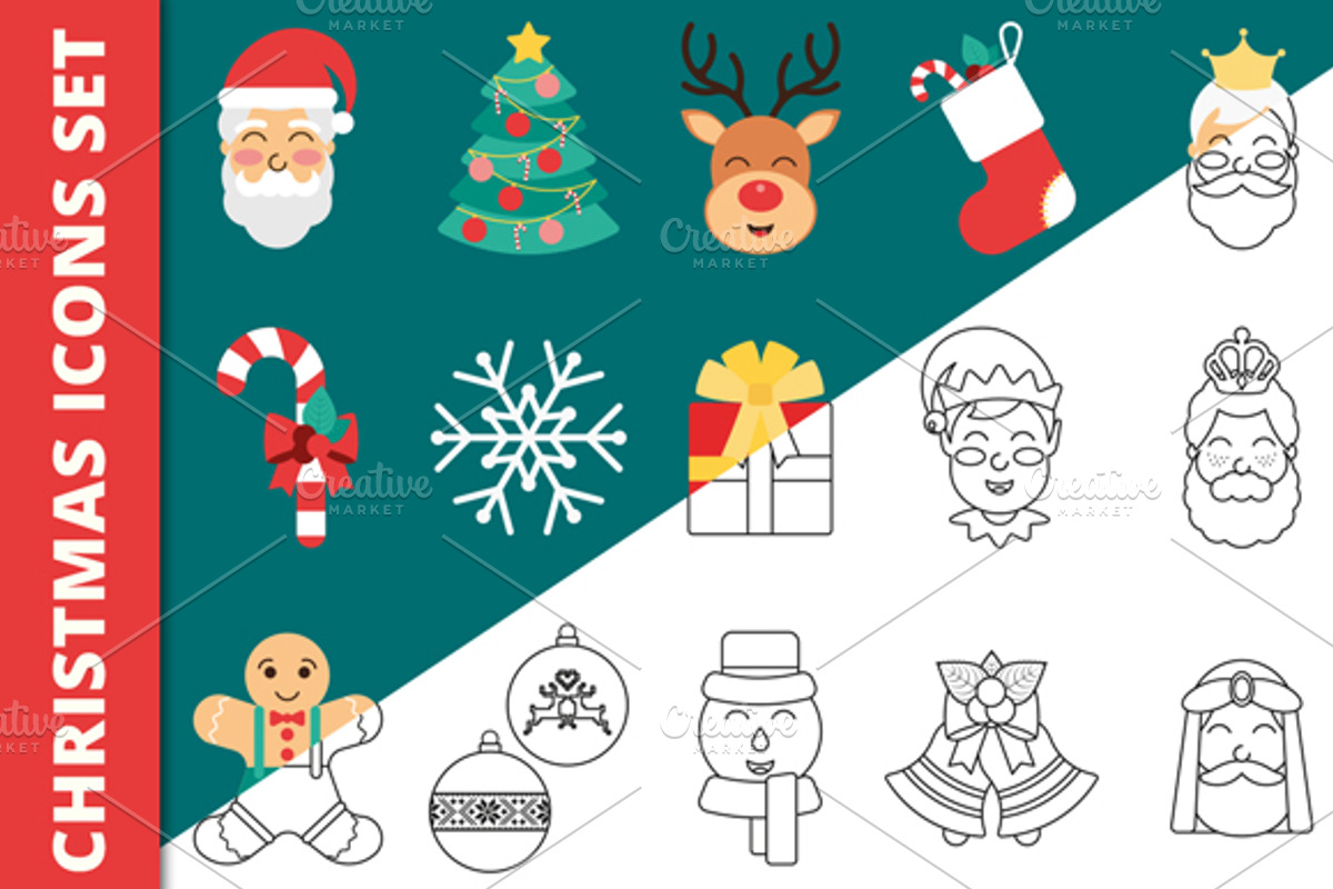 Christmas Icons Set, an Icon by Stockaholic (Photo 1 of 2)