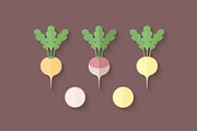 Flat Vegetables Set, an Illustration by Alex Serada (Thumbnail 12 of 17)