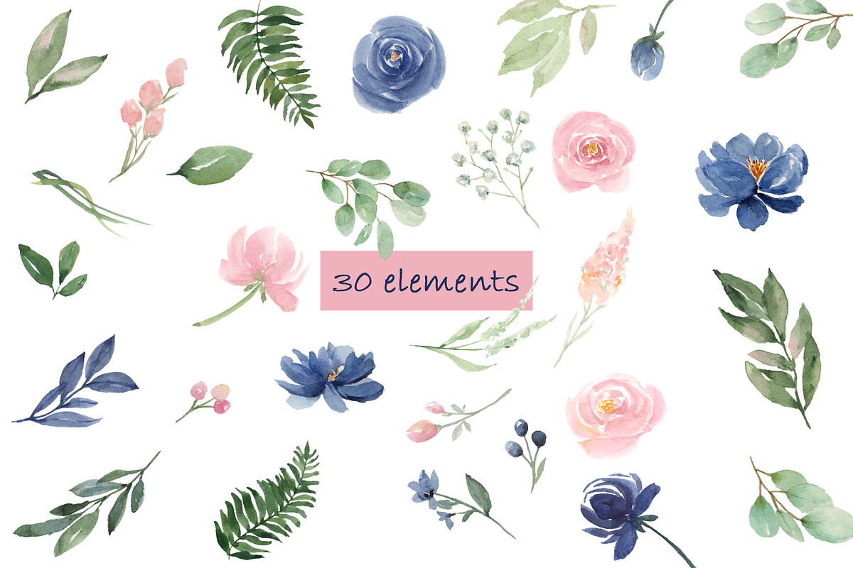 Blush and Blue Flowers, an Illustration by Graphic Blue Bird (Photo 2 of 8)