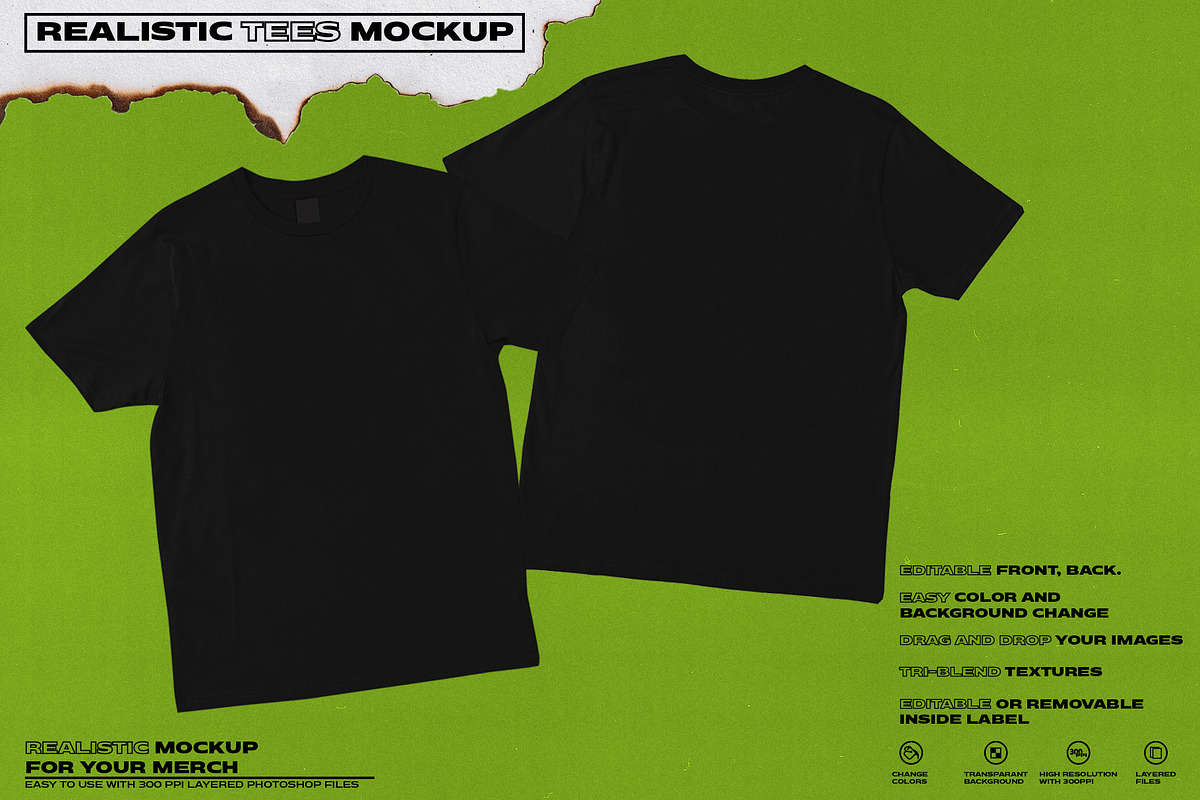 REALISTIC TEE MOCKUP, a Merchandise Mockup by Easybandits (Photo 1 of 3)