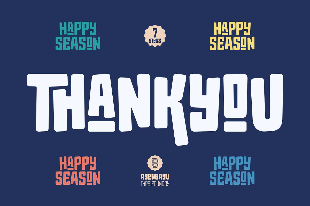 Happy Season Font Family, a Sans Serif Font by Asenbayu (Photo 14 of 14)