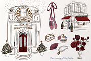 Midnight Town – Winter Line Art, a Seasonal Illustration by Mio Buono (Thumbnail 7 of 18)