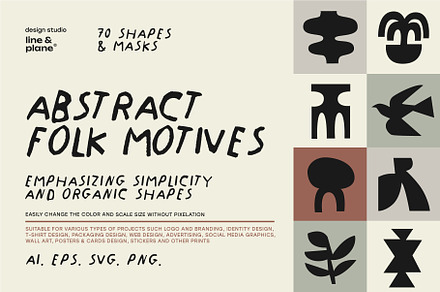 Folk Motives - 70 shapes & masks, an Object Graphic by line & plane