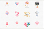 New Year Balloon Clipart, an Illustration by Sublimation Artist (Thumbnail 3 of 6)