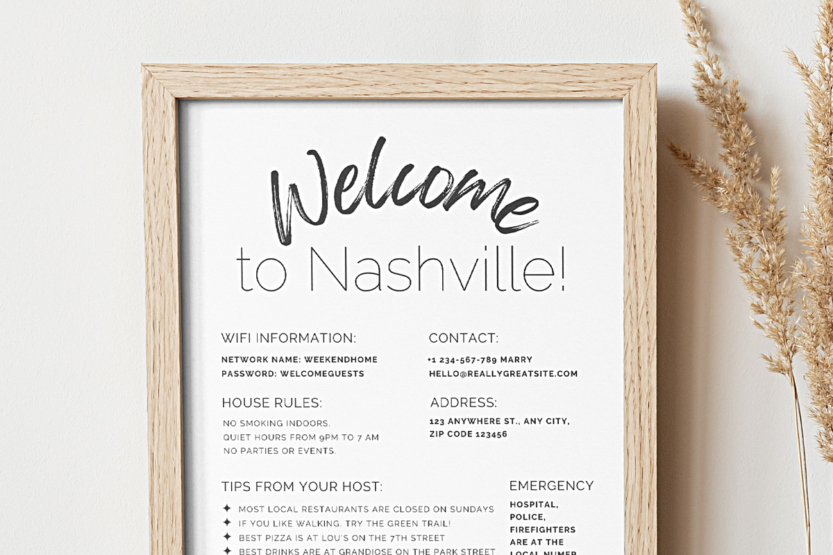 Airbnb Welcome Sign Canva Template, a Poster Template by Story Native (Photo 1 of 4)