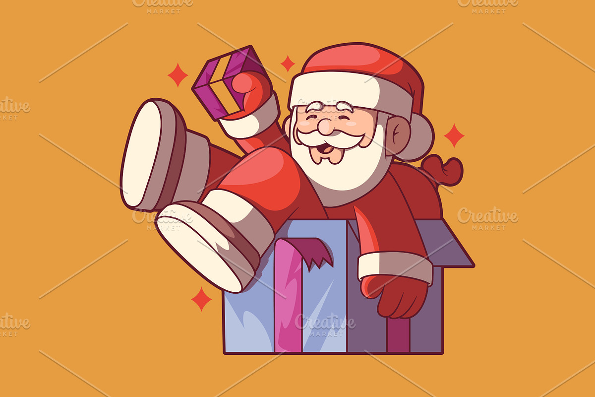 Santa Gift Box!, a Seasonal Illustration by pedrors (Photo 3 of 3)