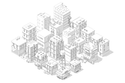 Isometric City Quarter, Vector Set, a Transportation Illustration by Ilia Design (Thumbnail 5 of 7)