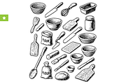Vintage Baking Tools Illustrations, an Object Graphic by RT Studio (Thumbnail 1 of 3)