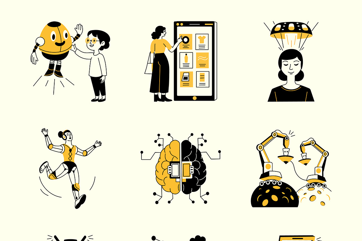 Artificial Intelligence Drawing Set, a Solid Icon by Vectors Market (Photo 7 of 9)