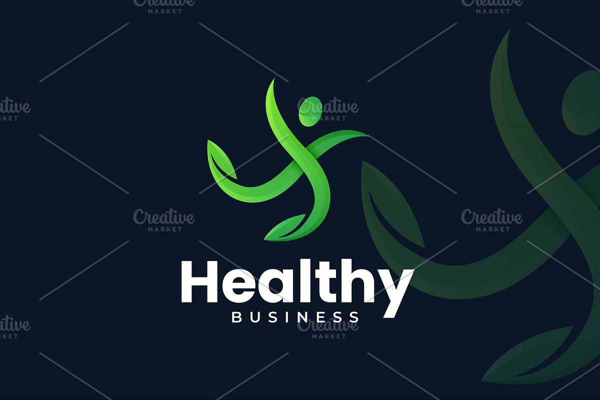Happy Healthy People Leaf Logo, a Branding & Logo Template by BlackSweet_Studio