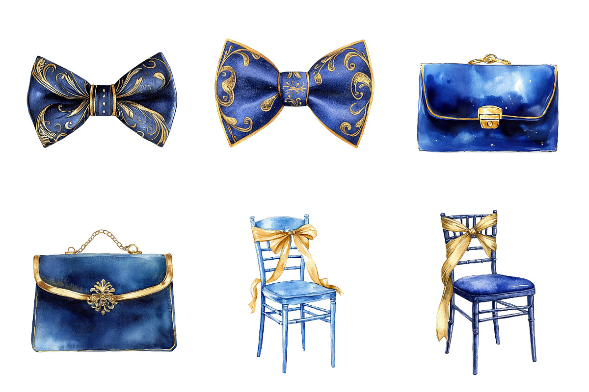 Blue Royal Wedding Clipart, an Illustration by Design Market (Photo 4 of 4)