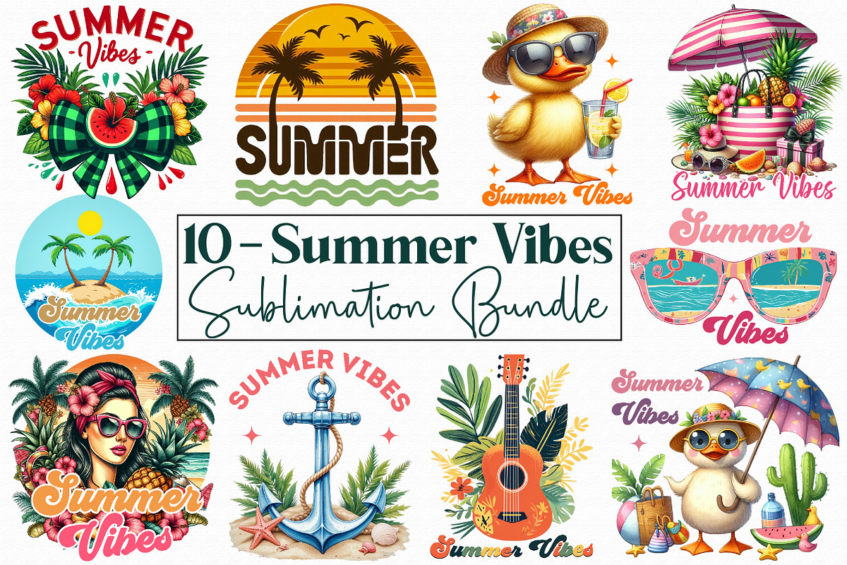 Summer Vibes Sublimation Bundle, an Illustration by Libby Wishes (Photo 1 of 11)