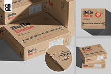 Tear Strip Mailer Kraft Box Mockup by  in Mockups