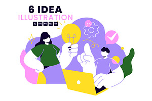 6 Idea Business Vector Illustration, a Person Illustration by denayunebgt