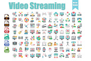 Modern Video Streaming Vector Icon, an Outline Icon by Vector Portal (Thumbnail 1 of 5)
