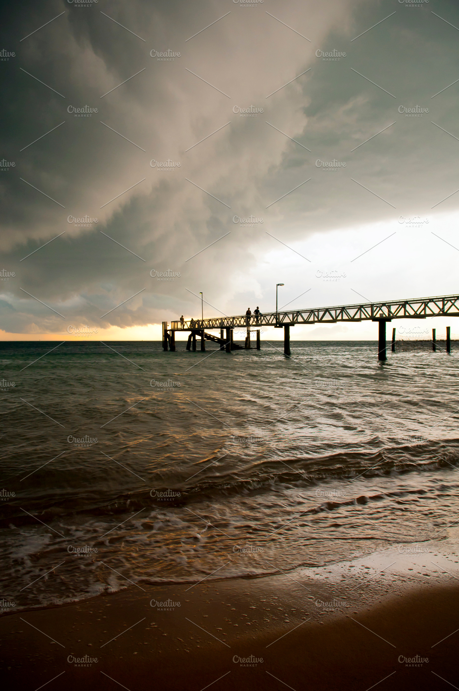 Storm Clouds Pier, a Nature Photo by THP Creative