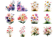 Whimsical Flowers Spring Clipart, an Illustration by DreamArtGraphic (Thumbnail 3 of 4)