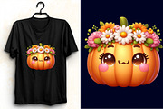 Watercolor Autumn Flower Pumpkin Des, an Illustration by SVGArt (Thumbnail 3 of 8)
