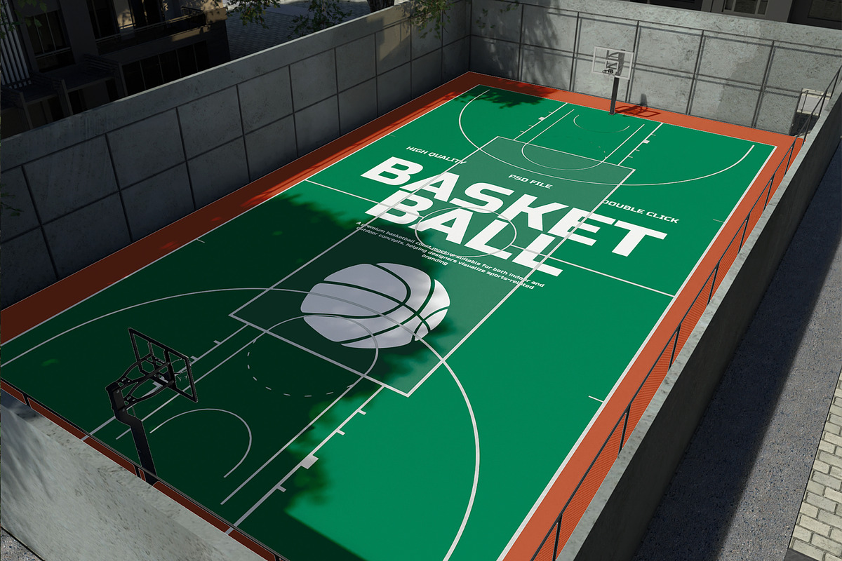 Basketball Court Mockup, an Advertising Mockup by Permadi Creative (Photo 2 of 5)