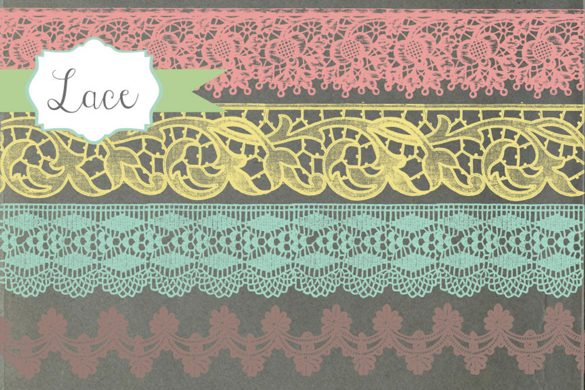 Vintage Lace Borders Clipart preview 4
