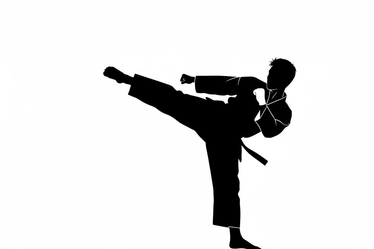 Dynamic martial arts kick silhouette, an Illustration by Amazin_art (Photo 19 of 36)