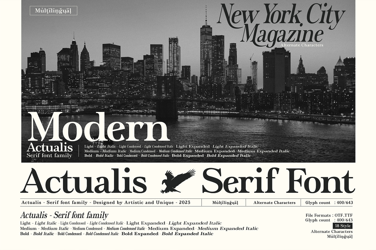Actualis - Serif Font Family, a Serif Font by Artistic & Unique (Photo 9 of 15)